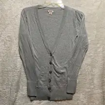 Mossimo Supply Co Gray Long Sleeve Button Front Cardigan Sweater Women S Pockets