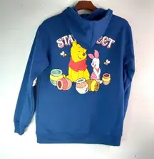 Disney Winnie the Pooh S Blue Hoodie Sweatshirt  Stay Sweet Embroidered Applique