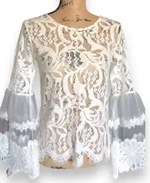 White Lace & Sheer BOHO Top!