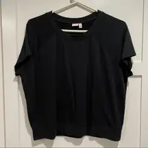 Make + Model black cropped lounge top light sweatshirt super soft size medium