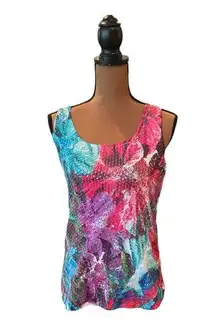 Cache Floral Sequined Tank Size Small