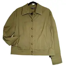 Jones New York Green Denim Jean Jacket Large Vintage