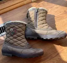 UGG Brown Boots Snow Boots Women Size 8 Outdoor Zip Rain Shoes Heeled Booties