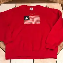 Jerzees USA flag red pullover sweater size medium