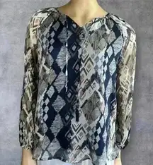 Hayden Los Angeles women’s long sleeve business casual printed top size S