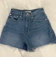 curvy high-rise denim shorts