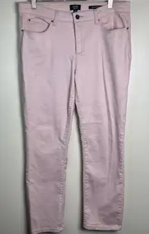 Jones New York Madison Skinny Ankle Jeans Women's 12 Pink Denim Stretch Low-Rise