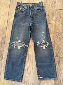 Levi Strauss Ribcage Straight Leg Ankle Jeans size 27 Womens Levis Button Fly