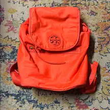Tory Burch Virginia Flap Nylon Vibrant Orange Backpack