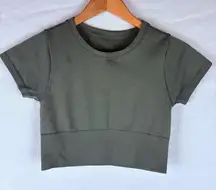 Offline by Aerie Sidewalk Seamless Cropped T-Shirt Green