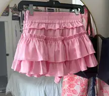 Cake For Dinner Light Pink Willow Satin Mini Skirt