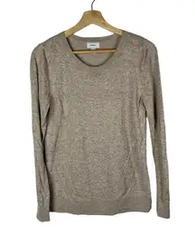 Old Navy Light Tan Brown Crewneck Knit Pullover Sweater S