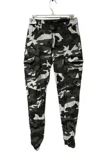 American Bazi  Black White Camo Camouflage Jogger Trouser Pants Cargo Pockets