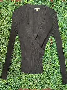 Vintage Cache Black Ribbed Longsleeve Top Size Small