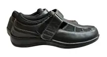 Orthofeet Women's Fisherman Leather Orthotic Casual Sandals Black Sz 8.5‎ D Wide