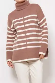 Line & Dot Striped Relaxed Fit Cozy Turtleneck Sweater NWT $158