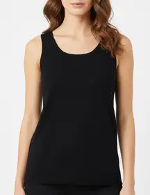 Chicos Black Knit Tank Top Sleeveless Scoop Neck Sweater Vest Size 1