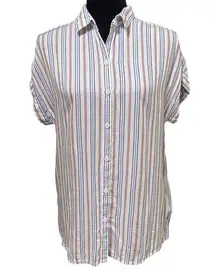 Beach Lunch Lounge Spencer Striped Camp Shirt Size XS