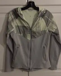 Nike Running Jacket Women's Lightweight Full Zip‎ Athletic Gray / Green