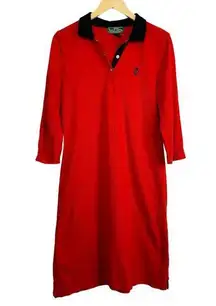 Ralph Lauren Vintage LRL  Active Red Polo Cotton Dress Size L