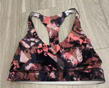 Lululemon Athletica Pink and Black Patterned Sports Bra