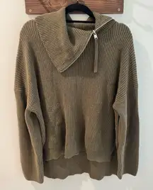 All Saints Kadine Roll Neck Sweater in Military Green Large