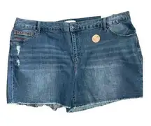 Lane Bryant Flex Magic Waistband Denim Mid-Rise‎ Girlfriend Shorts Size 22