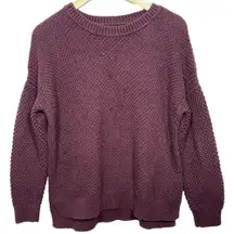 Abercrombie & Fitch Burgundy Red Ribbed Knit Crewneck Long Sleeve Sweater Size L