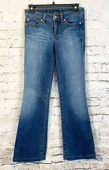 Tory Burch Classic Bootcut Jeans Denim Medium Wash Low Rise Size 25 Waist