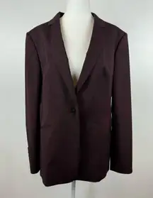 Boss by Hugo Boss Womens Jabina Fundamental Blazer Burgundy Black Check Sz 12