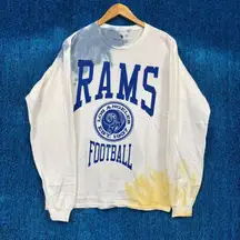 NFL NFC West Los Angeles Rams Tie Dye Oversized LS Shirt Size Medium