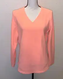 Tek Gear bright orange fleece v-neck sweater