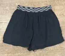 Free People Intimates Black and Gray Checkered Sleep Shorts