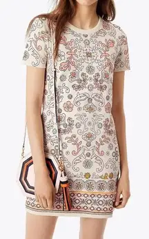 Tory Burch Avril Short Sleeve Mini Dress In Hicks Garden