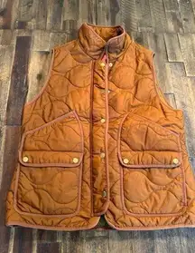 J.Crew Quilted Excursion Vest Signature Puffer Roasted Cocoa Size large