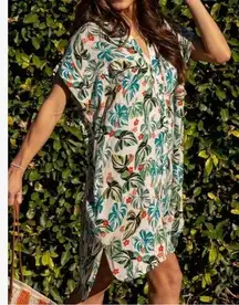 LOST + WANDER size XL/2XL Luau On The Beach Tunic with pockets button front NWT