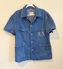 Armani Exchange Vintage made in USA SZ XS Blazer Coat Style Denim Jacket 1876