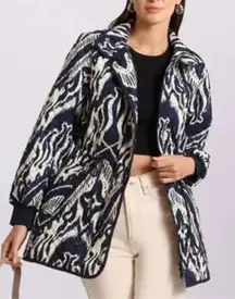 Bagatelle NYC quilted Ikat print navy white jacket size XS‎