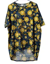 Lularoe Women Size XS Colorful‎ Short Sleeve Tunic Top Hi Low Colorful Stretch