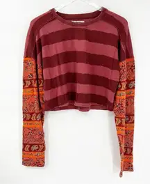 NWT Free People Jamie Patchwork Print Top XS