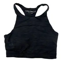 Outdoor Voices Women XS TechSweat Athletic Crop Top Sports Bra‎ Night Black Gray