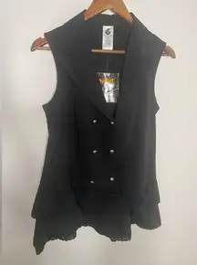 Spirit Halloween New Black Ruffle High Low Vest Women’s Size Medium witchy Emo