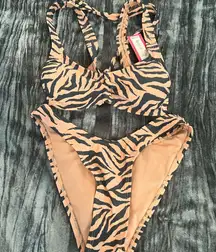 Zebra Print Bikini Set Size XS by Xhilaration