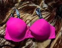 Juicy couture 40C neon pink black thick strap padded bra