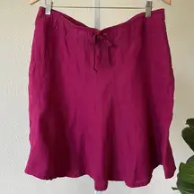 Athleta Aline daydream 100% linen drawstring mini skirt