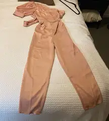 ASOS Pink One Shoulder Jumpsuit 