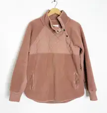 Abercrombie & Fitch Quilted Fleece Snap Pullover – Women’s Large