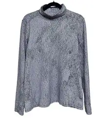 Lululemon Ready To Rulu Turtleneck Running Luon Spray Jacquard White Black 10/12