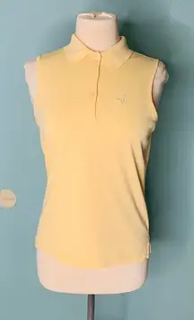 Gear For Sport Women Yellow Collared Athletic‎ Sleeveless Button Down Shirt Sz M
