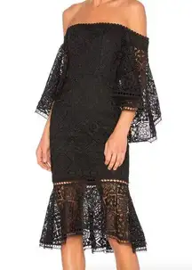 NICHOLAS Moroccan Tile Midi Dress in Black